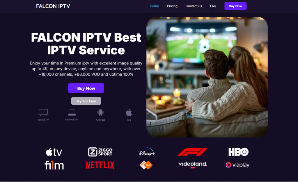 Falcon IPTV Homepage