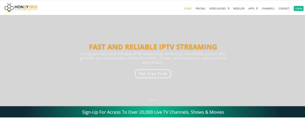 Honey Bee IPTV Homepage