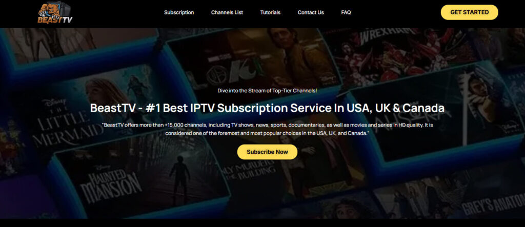 Beast TV IPTV Homepage