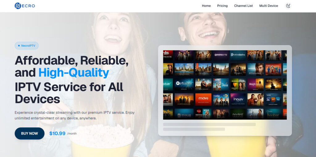 Necro IPTV Homepage