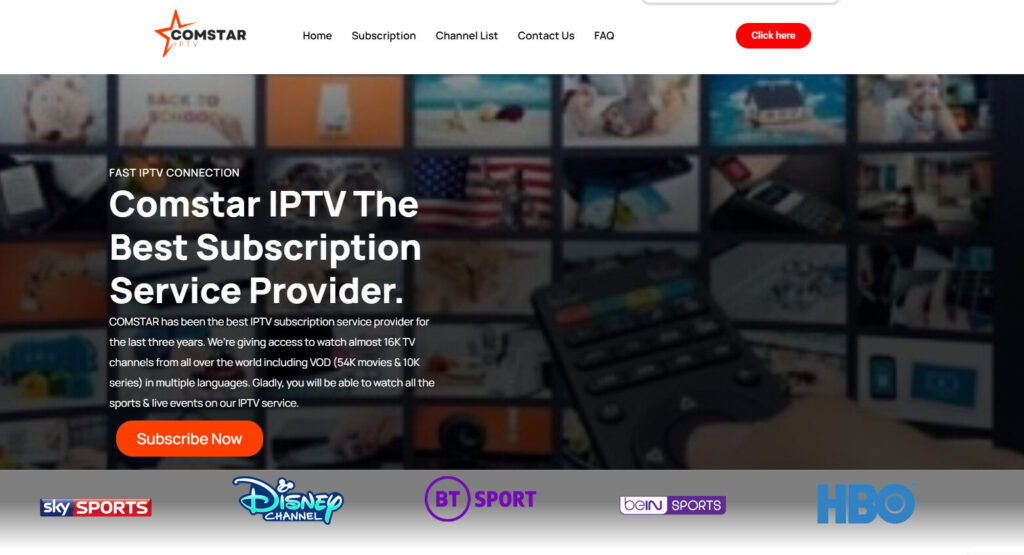 Comstar TV IPTV Homepage