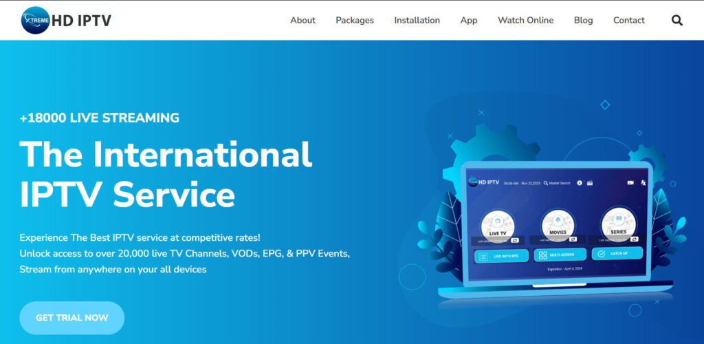 XtremeHD IPTV Homepage