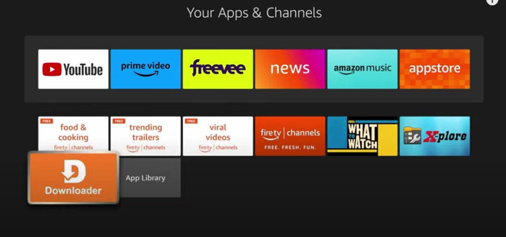 Search bar showing “Downloader”