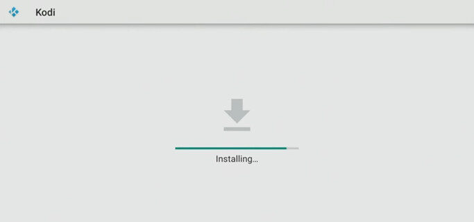 Kodi installation confirmation screen